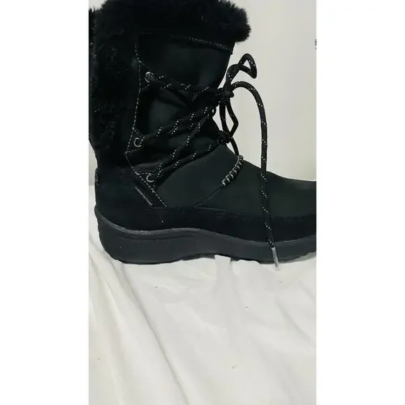 •Clarks Winter Boots Wave Walk Leather Faux Fur Insulated Waterproof 9.5 - Picture 4 of 10